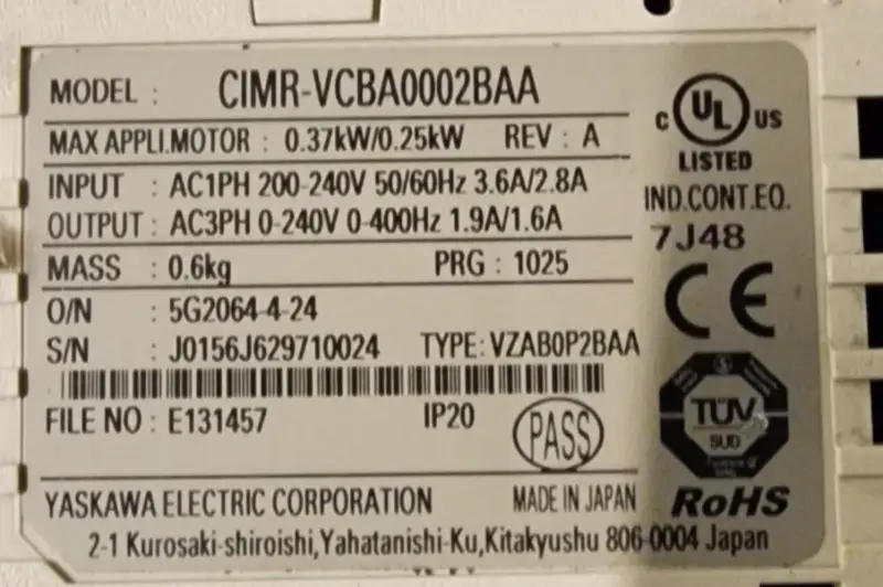 Yaskawa CIMR-VCBA0002BAA Umrichter