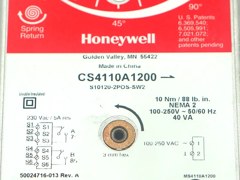 Honeywell CS4110A1200 Stellantrieb für Klappenventil