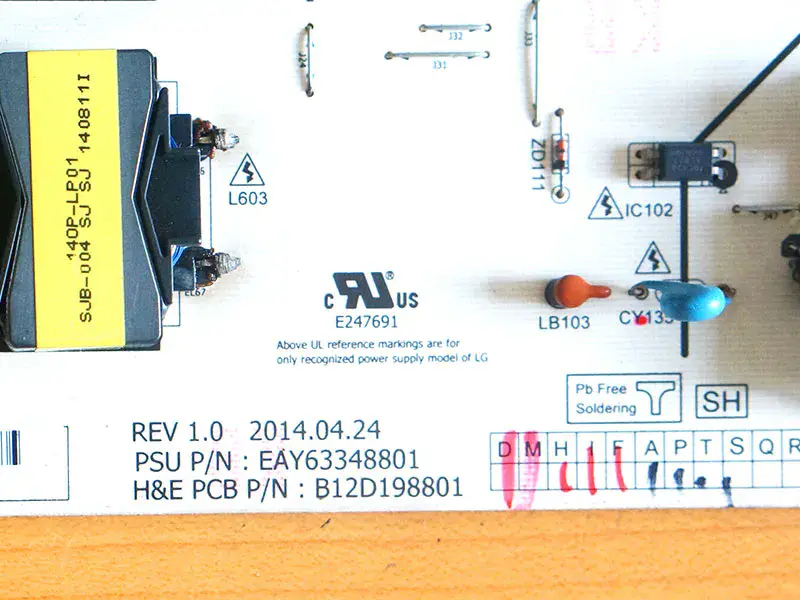 LG 55EC9300-CA EAY63348801 Leiterplatte