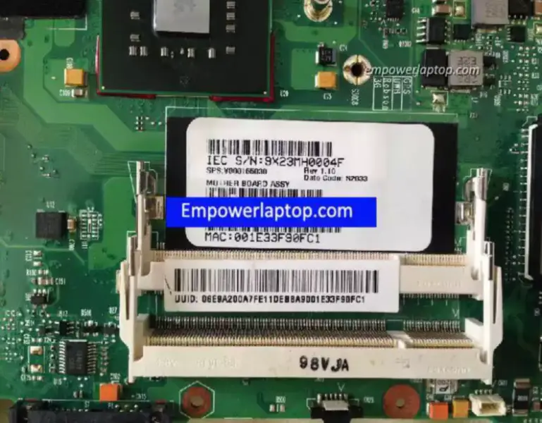 Toshiba satellite E105 GM45 6050A2218301-MB-A03 Hauptplatine