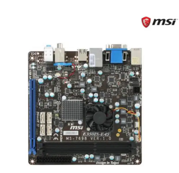 MSI E350IS-E45 AMD E-350 APU (1.6GHz, Dual-Core) AMD Hudson M1 Mini ITX Motherboard