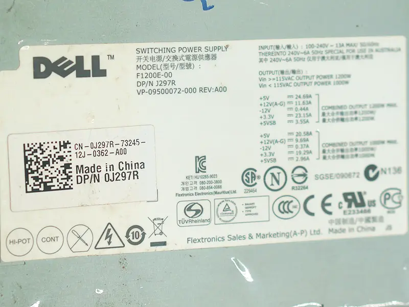 Dell F1200E-00 VHM5V-Netzteil