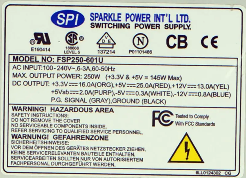 FSP FSP250-601U 250W AT 1U-Netzteil