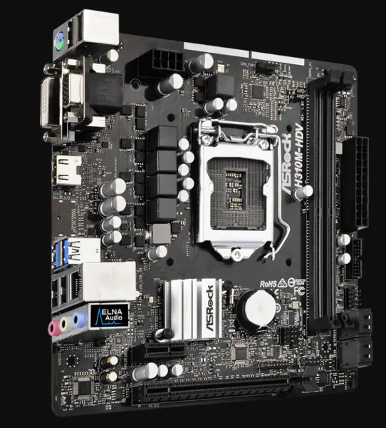 ASROCK H310M-HDV Mainboard H310 Sockel LGA1151 DDR3 SATA3 USB3.0