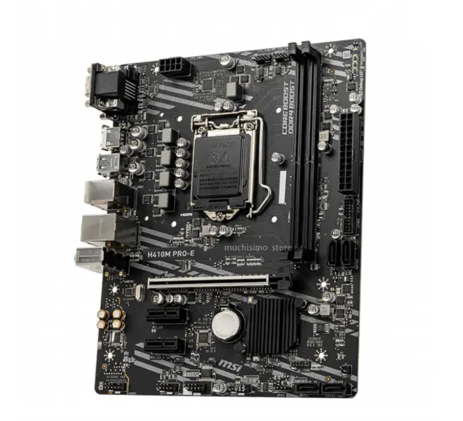 MSI H410M PRO-E Mainboard 64GB PCI-E 3.0 M.2 SSD DVI PC DDR4 2133MHz Intel 10th-Gen Cpu Intel H410