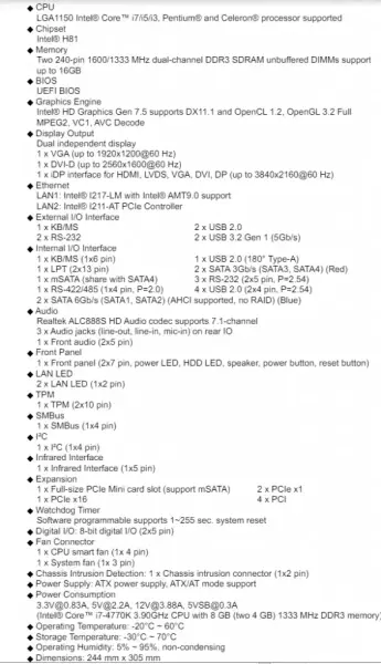 IEI IMBA-H810-R10 IMBA-H810-ECO-R10 Rev:1.0 Hauptplatine