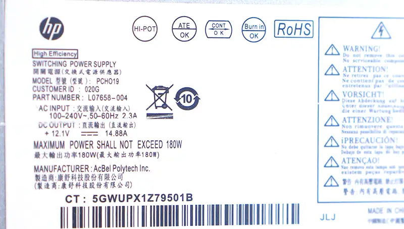 HP L07658-004 PCH019 Netzgerät