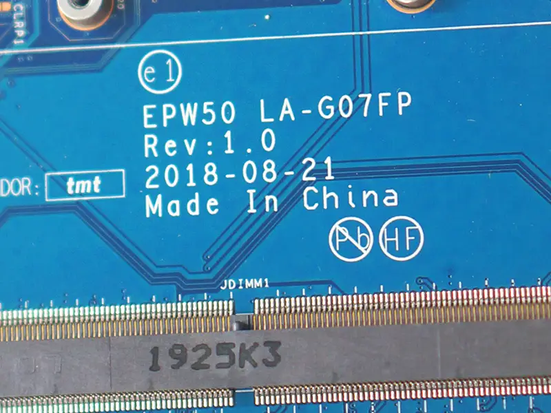HP 15-DA 15T-DA EPW50 LA-G07FP L68087-601 L68087-501 L68087-001 Motherboard SRGP5 I3-10110U DDR4