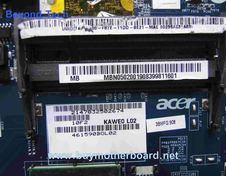 Acer MBN0502001 Hauptplatine für E720 E520