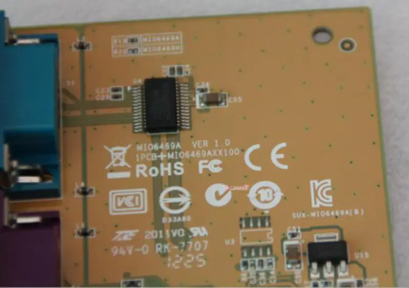 Sunix MIO6469A Seriell Parallel PCI-e Karte RS232 LPT1 Hauptplatine