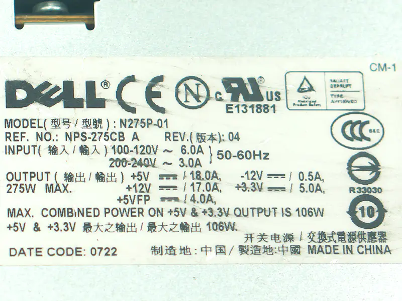 Dell N275P-00 L275E-01 Netzteil