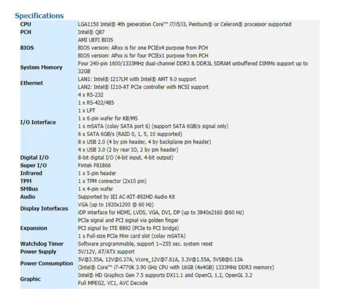 IEI PCIE-Q870-i2-R10 Industrie-Motherboard Full-size PICMG 1.3 CPU-Karte
