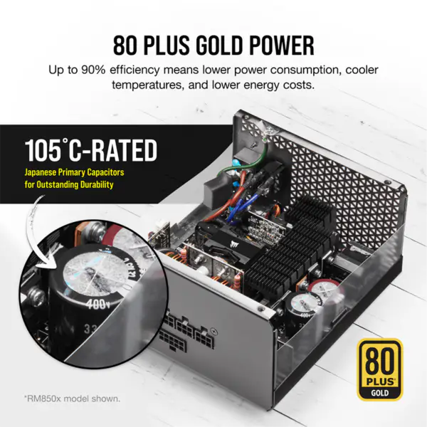 Cors Air Stromversorgungseinheiten Psu Rm750x 750w Gold Zertifizierung Vollmodul Lüfter Start-Stopp Intelligent Wake-up Rps0123