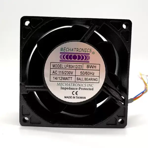 MECHATRONICS UF80A12/23-BWH 115/230V 14/12W 8cm Vierdraht-AB-Softstart-Schrank AC-Lüfter