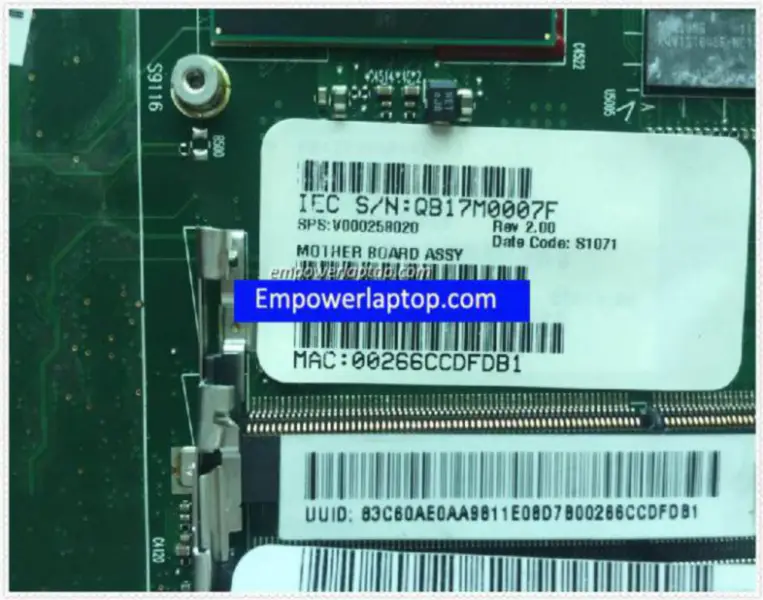 Toshiba V000258020 BR10MLG-6050A244640-MB-A01 Hauptplatine