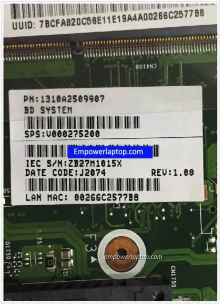Toshiba V000275200 L850 Hauptplatine