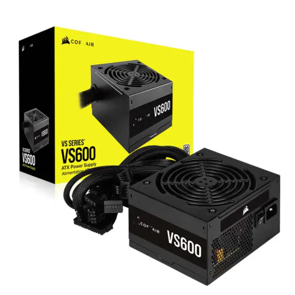 Cors Air Power Pc Power Supply Vs600 600w Atx Power Supply 80 Plus Kompaktes Format Geräuscharmer 12cm Lüfter Rps0038
