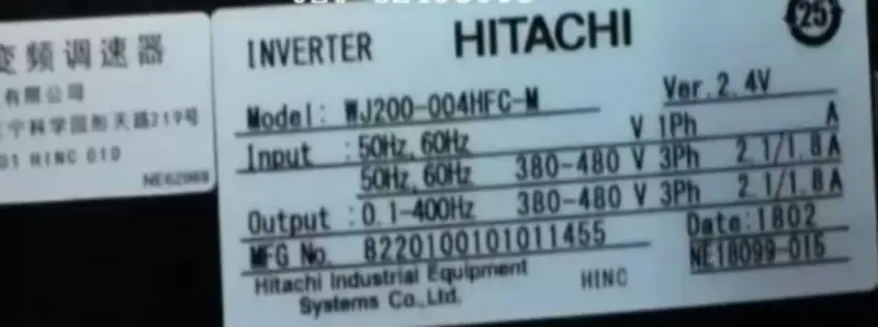 HITACHI WECHSELRICHTER WJ200-004HFC-M 0,4KW NEU