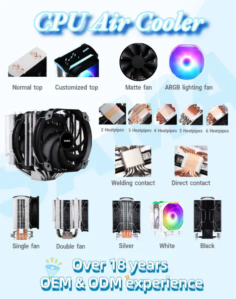 Service Kühler Cpu Luftkühlung Lüfter für Pc Gaming Case