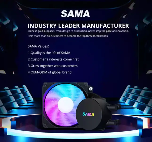 Sama 120mm Kühler Cpu Liquido Intel Cpu Kühler mit Temperatur Gaming Computer Flüssigkeitskühler