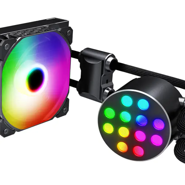 Sama 12cm Aio Cpu Kühler Radiator Kupfer Display Wasser Flüssigkeitskühlung Pc Cpu Kühler Rgb Glow mit niedrigeren Lärm Pumpe
