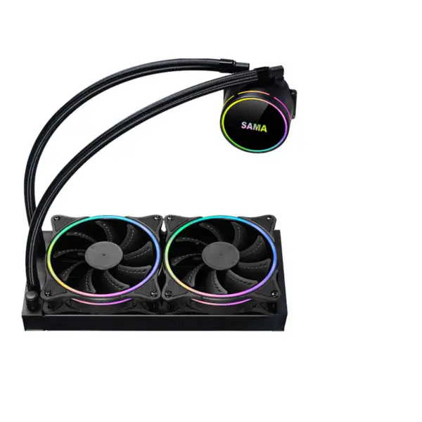 Sama 24cm Aio Cpu Kühler Radiator Kupfer Wasser Flüssigkeitskühlung Pc Cpu Kühler Rgb Glow