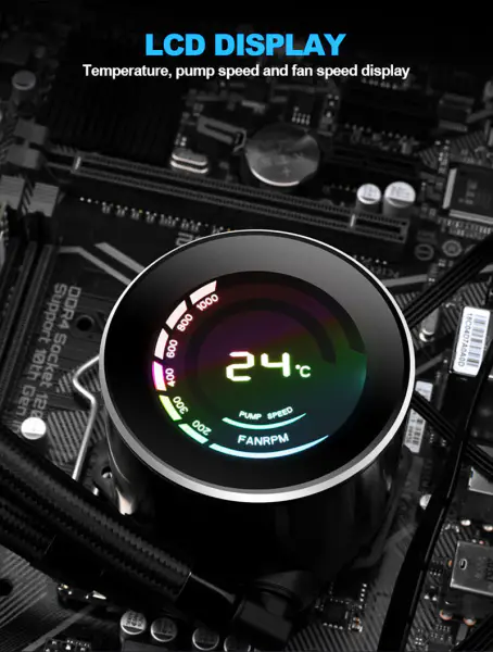 Sama 360mm Aio Cpu Flüssigkeitskühlung Wasserkühler Kit Pc System Lcd Display
