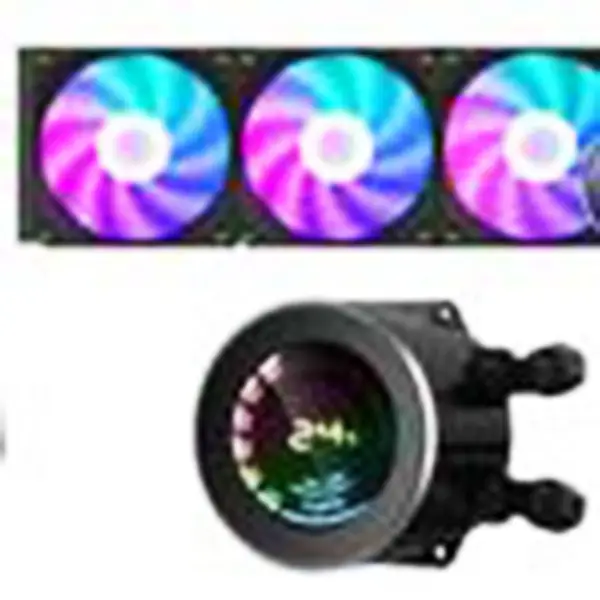 Sama 36cm Aio Cpu Kühler Radiator Kupfer Display Wasser Flüssigkeitskühlung Pc Cpu Kühler Rgb Glow mit Computer Temperaturanzeige