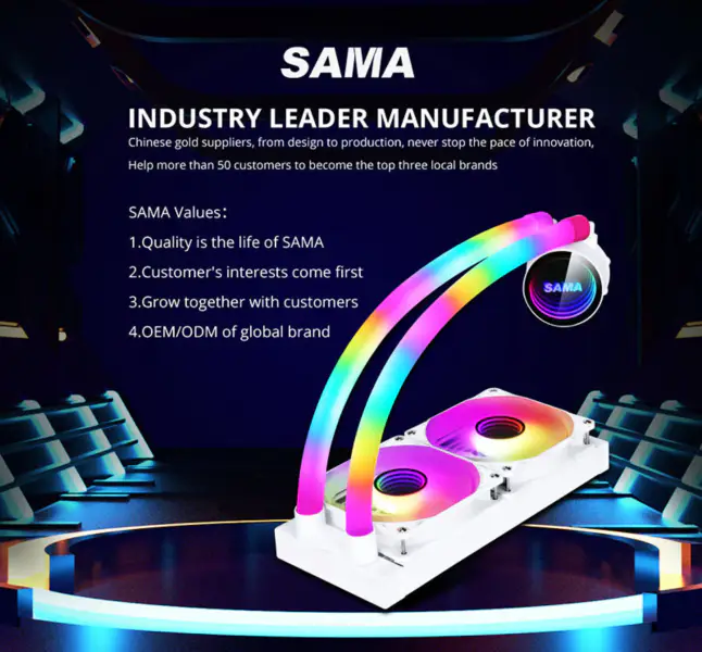 Sama Argb Infinity Mirror Fans 240mm Kupfer Radiator alles in einem Cpu Wasserkühlung Cpu Flüssigkeitskühler für Intel Amd