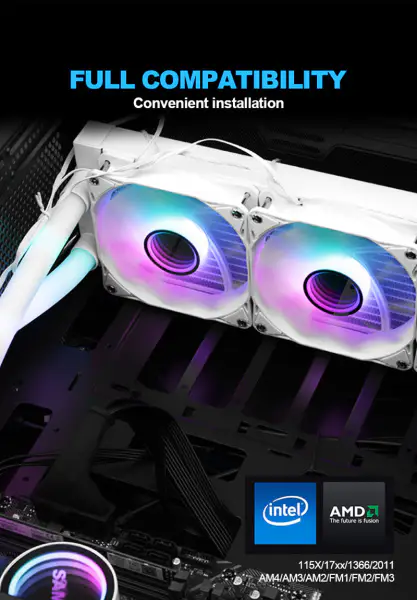 Sama Argb Infinity Mirror Fans 240mm Kupfer Radiator alles in einem Cpu Wasserkühlung Cpu Flüssigkeitskühler für Intel Amd