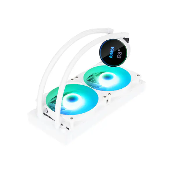 Sama Customizable Logo Argb Kühlung Lüfter Cpu Kühler Weiß/schwarz Version Lcd Display Cpu Kerntemperatur Pc Flüssigkeitskühler