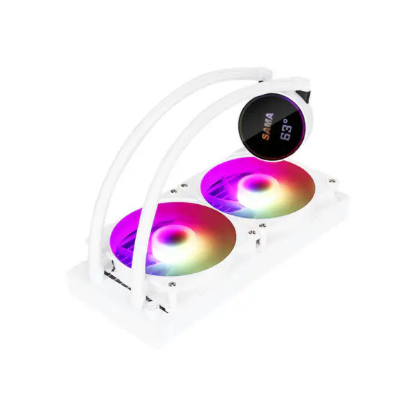 Sama Customizable Logo Argb Kühlung Lüfter Cpu Kühler Weiß/schwarz Version Lcd Display Cpu Kerntemperatur Pc Flüssigkeitskühler