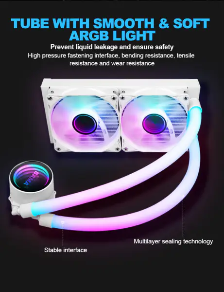 Sama Custom Cpu Kühler Kühlkörper 240 Rgb Kühlung Lüfter für Intel Amd Cpu Lga775/115x Am4 Am5 Ryzen 12600k Cpu Liquid Cool