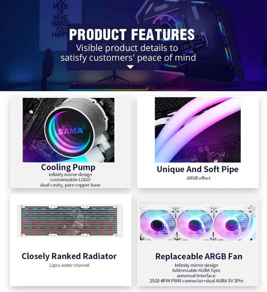 Sama Argb Infinity Mirror Tube 5v Motherboard Sync All In One Pc Cpu Liquid Cooler Wasserkühlung