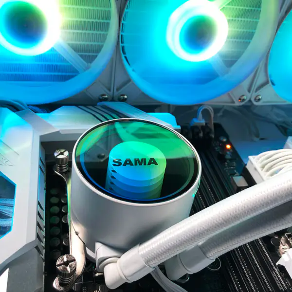 Sama 240 Weiß Infinity Mirror Design Rainbow Addressable Rgb Aio Cpu Wasser Flüssigkeitskühlung Fan Radiator