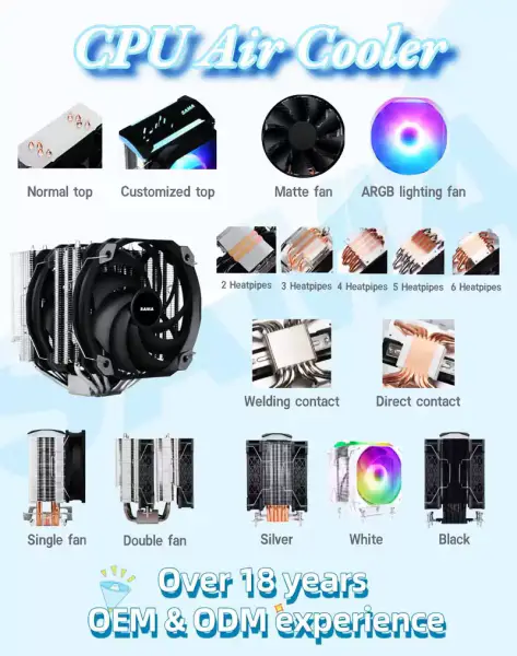 Sama 4heatpipes 90mm Argb Fan Cpu Radiator Cpu Luftkühler für Arozessor