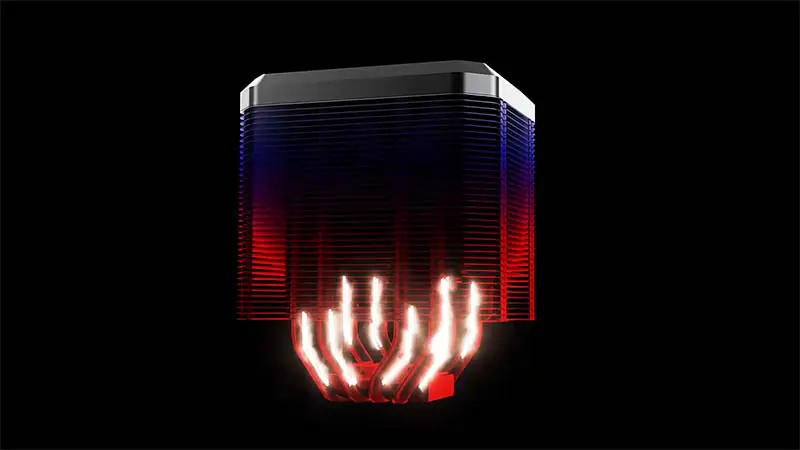 2021 Neues Design Alseye Luftkühler Twin-Tower mit Argb 4 Heatpipes M90 Kühlung Kühler