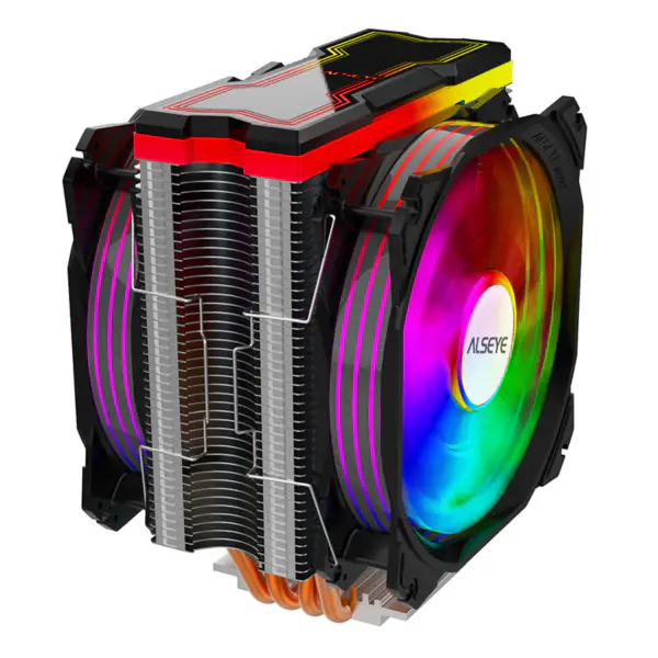 Alseye 120mm Dual Lüfter 4 Heatpipes Rgb Cpu Kühler Aura