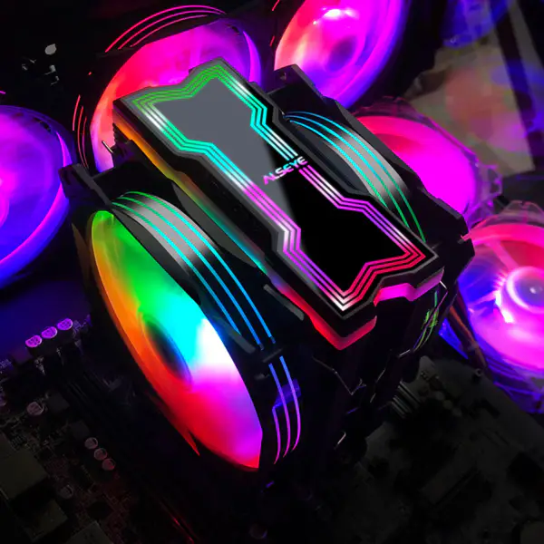 Alseye 120mm Dual Lüfter 4 Heatpipes Rgb Cpu Kühler Aura