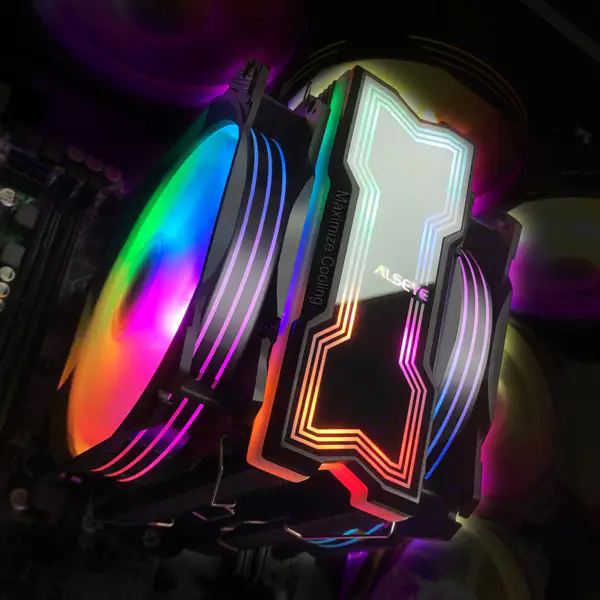 Alseye 120mm Dual Lüfter 4 Heatpipes Rgb Cpu Kühler Aura
