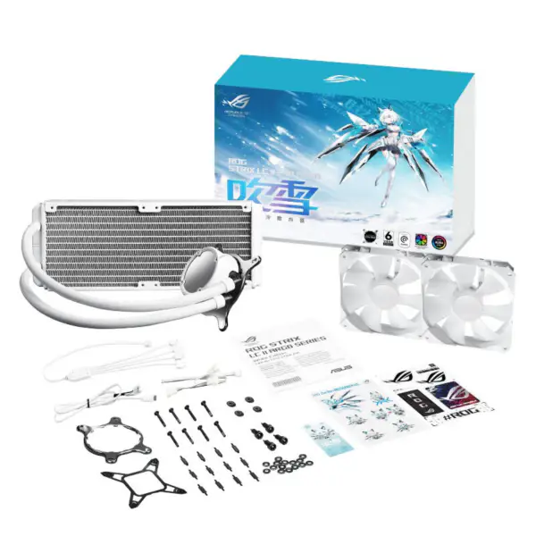 AsUs Rog Strix Lc Ii 240 Argb White Edition 2fans Integrierter Wassergekühlter Radiator Cpu Kühler Lüfter