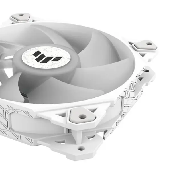 AsUs Tuf Gaming White Tf120 Pc Fan Pure White Design Argb Fan Pwm Temperature Control Speed Control Double-Layer Led Array